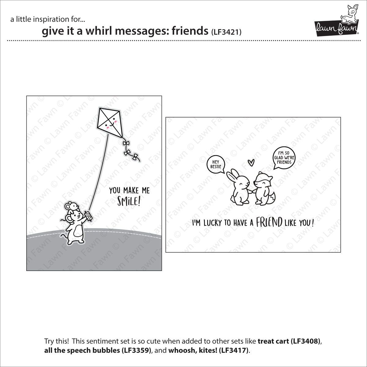 Clear Stamp Give it a Whirl Messages: Friends